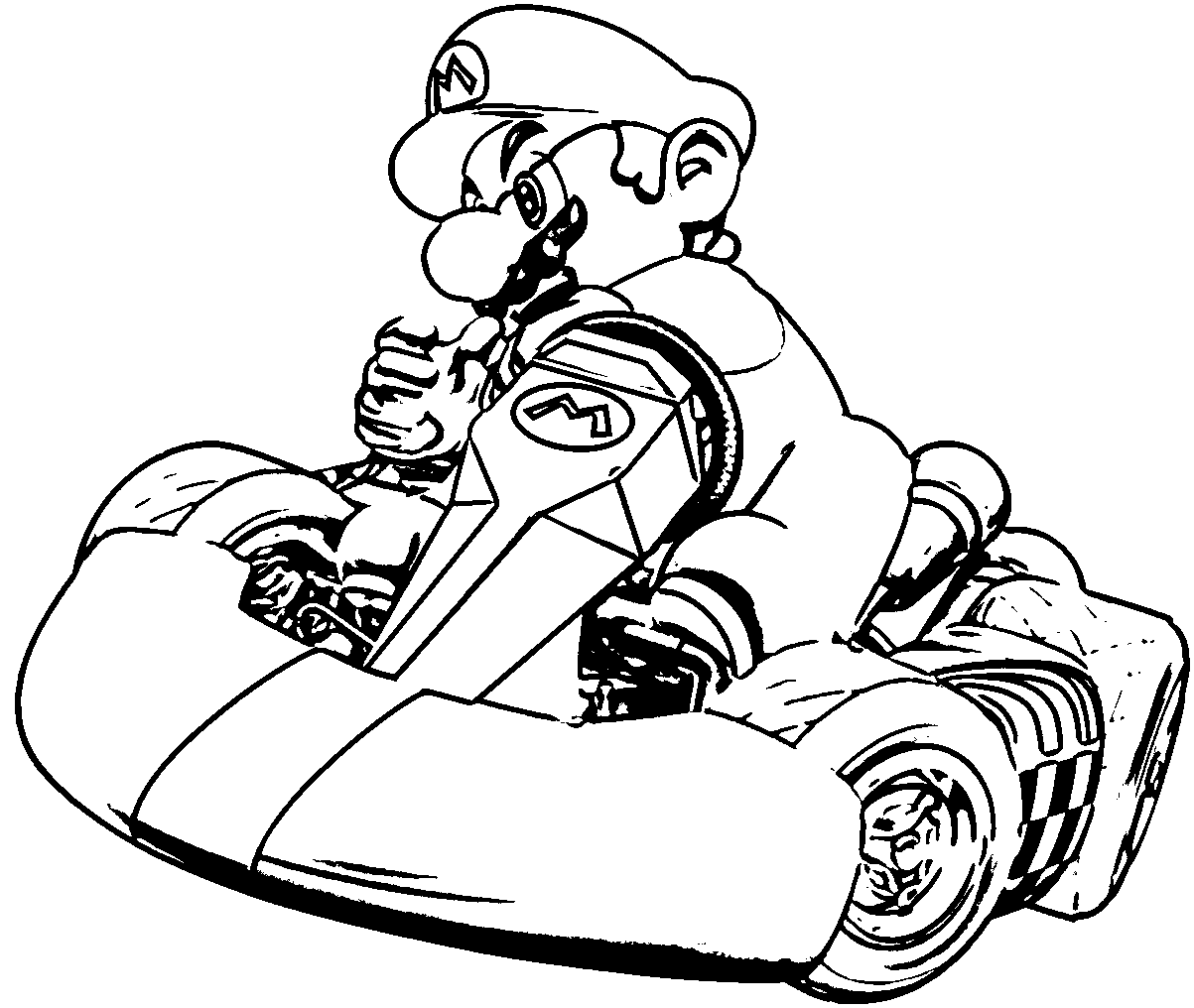 mario kart coloring pages free