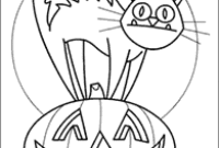 cat pumpkin coloring page