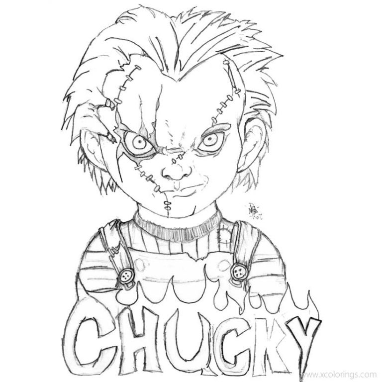 How to Draw Chucky Coloring Pages - XColorings.com