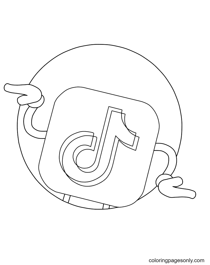 tiktok logo coloring pages