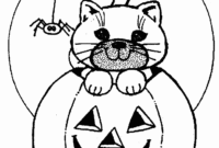 cat and pumpkin coloring page