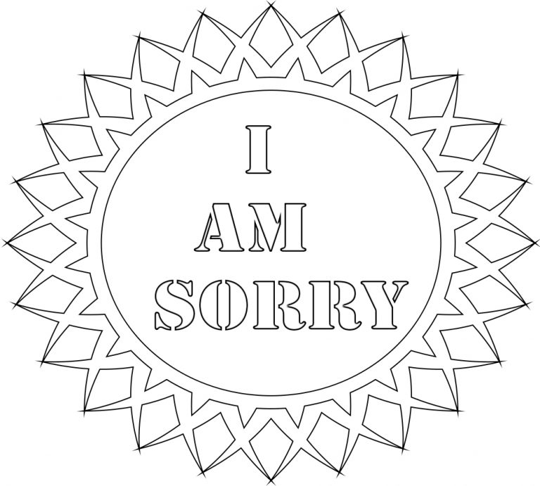 sorry coloring page