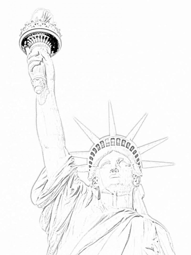 statue of liberty coloring page printable