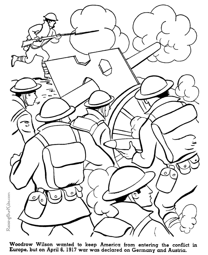 war coloring page