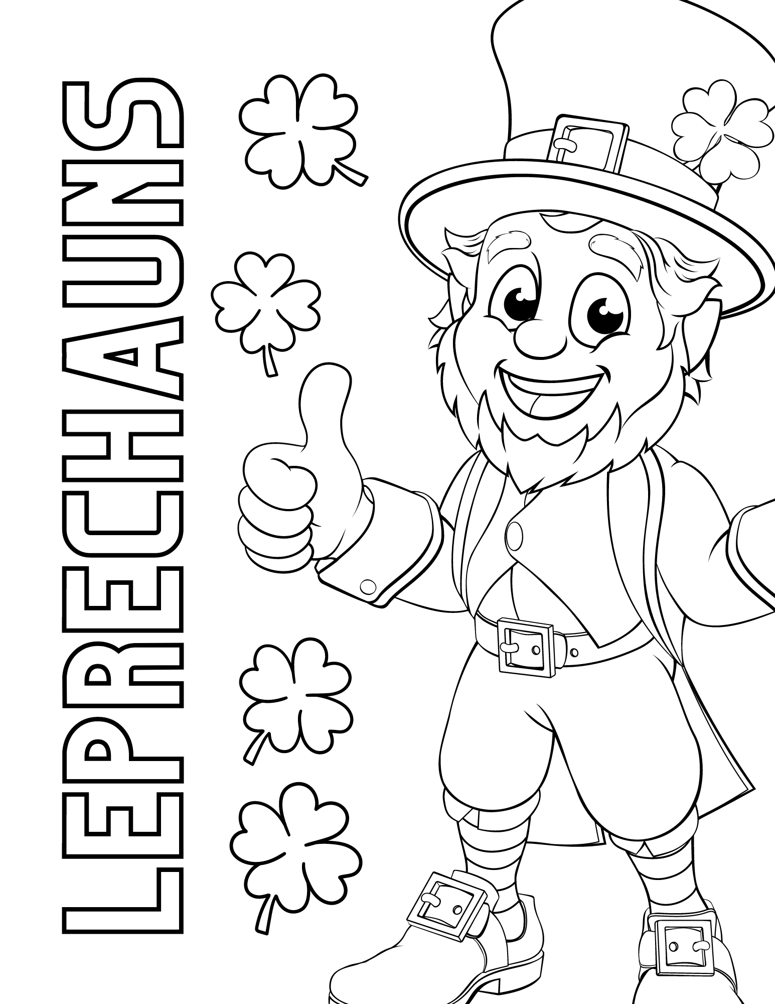 leprechaun coloring page free