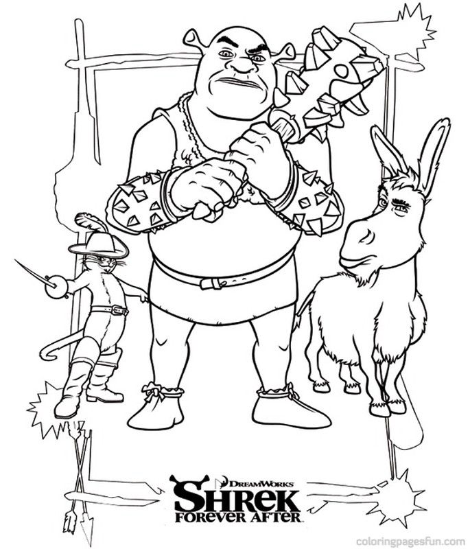 shrek forever after coloring pages