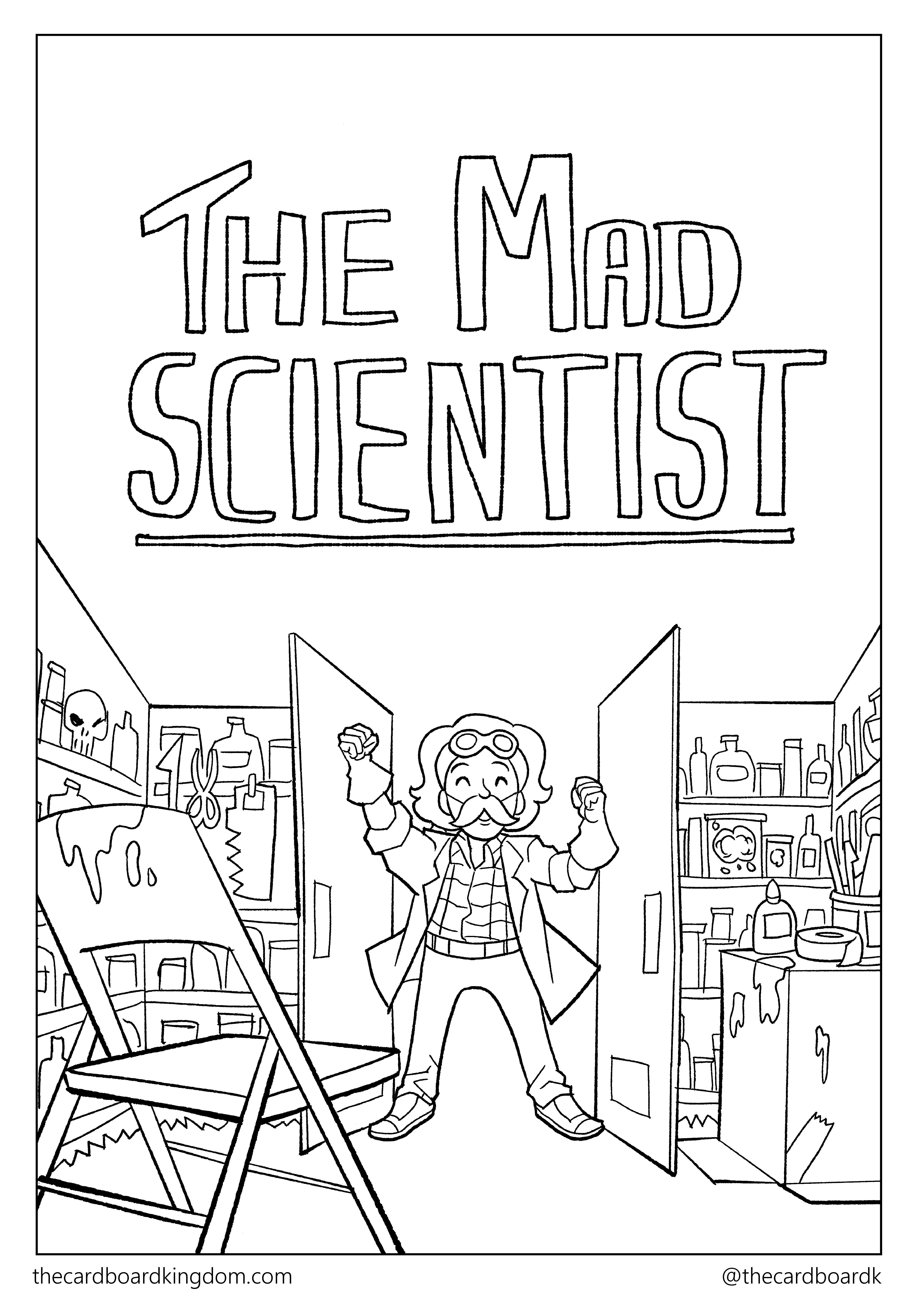 mad scientist coloring page