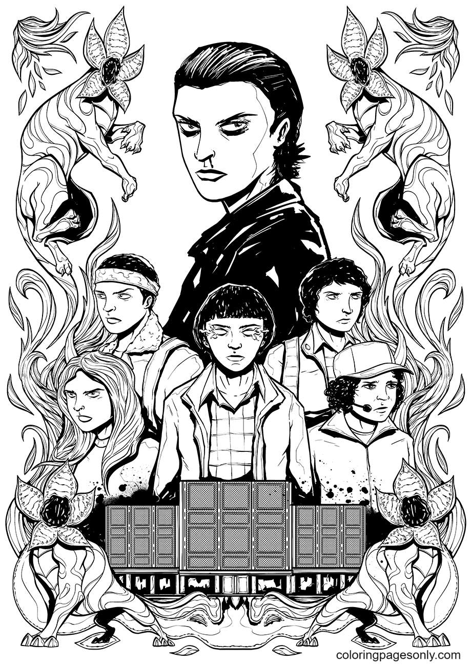 stranger things coloring page