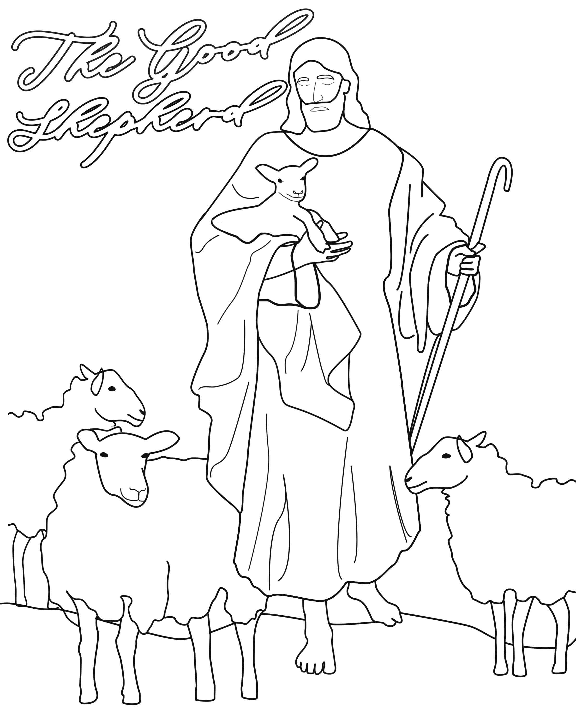 Coloring Pages Jesus Good Shepard