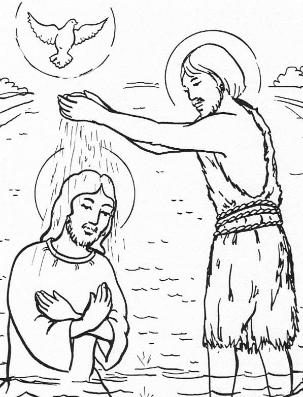 jesus baptism coloring pages