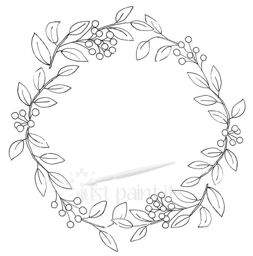 fall wreath coloring page