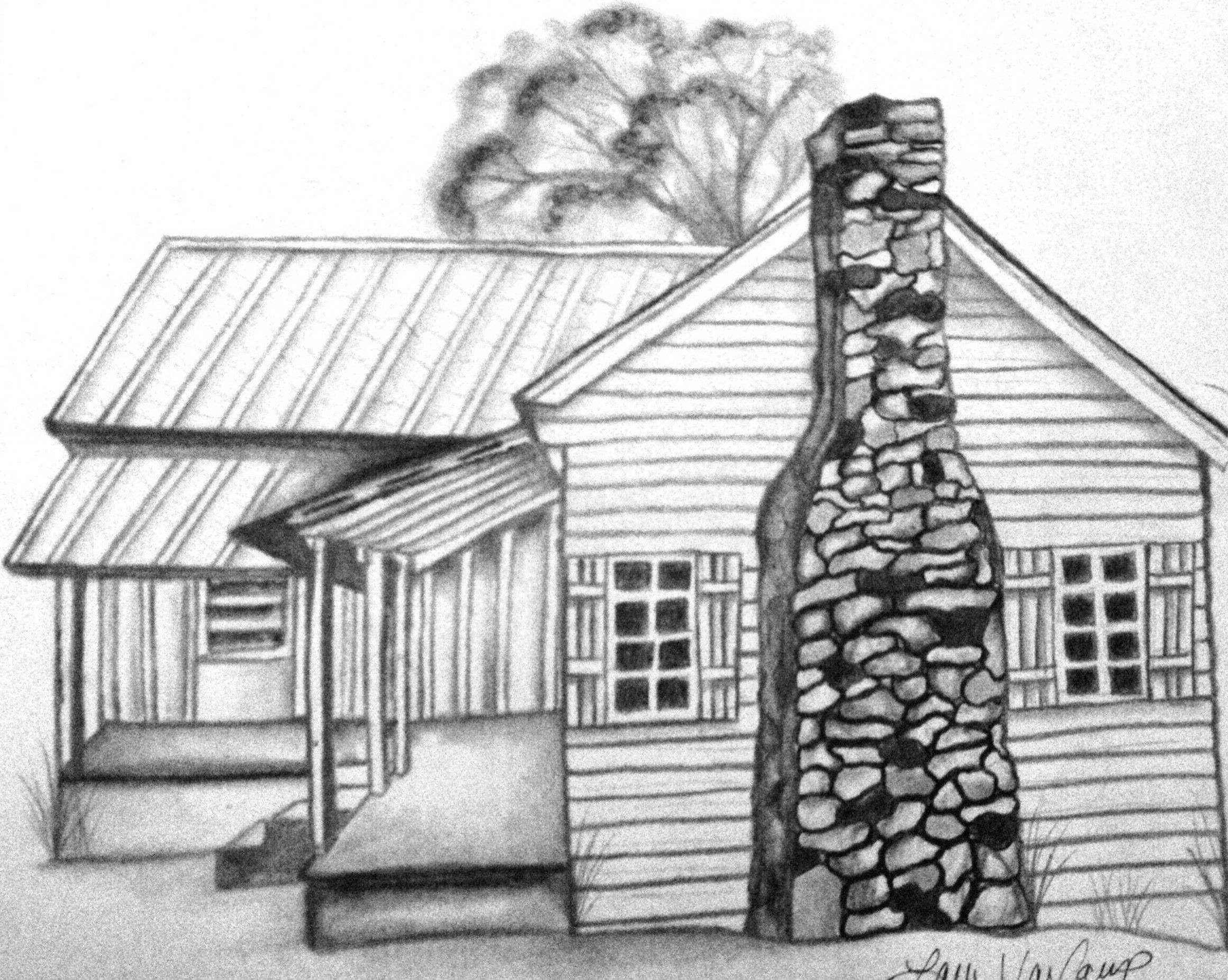 log cabin coloring pages