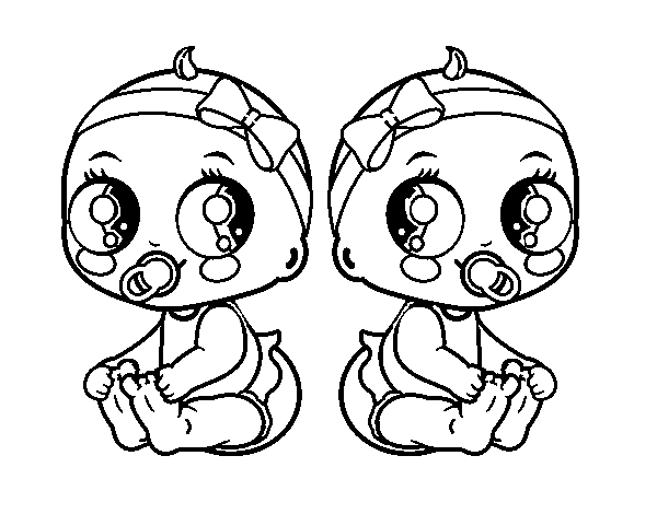 twin coloring pages