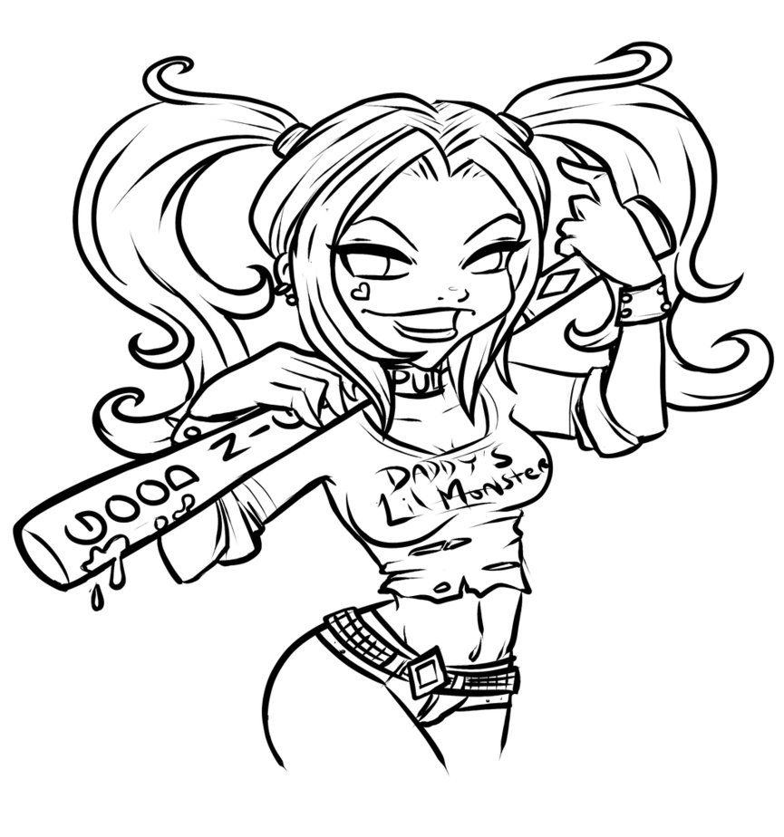 harley quinn printable coloring pages