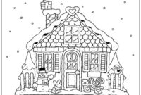 hard gingerbread house coloring pages