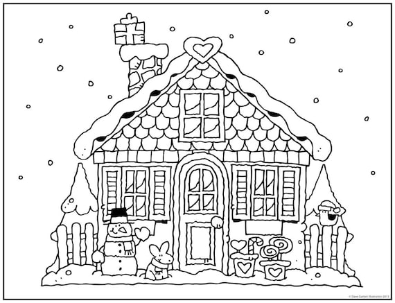 hard gingerbread house coloring pages