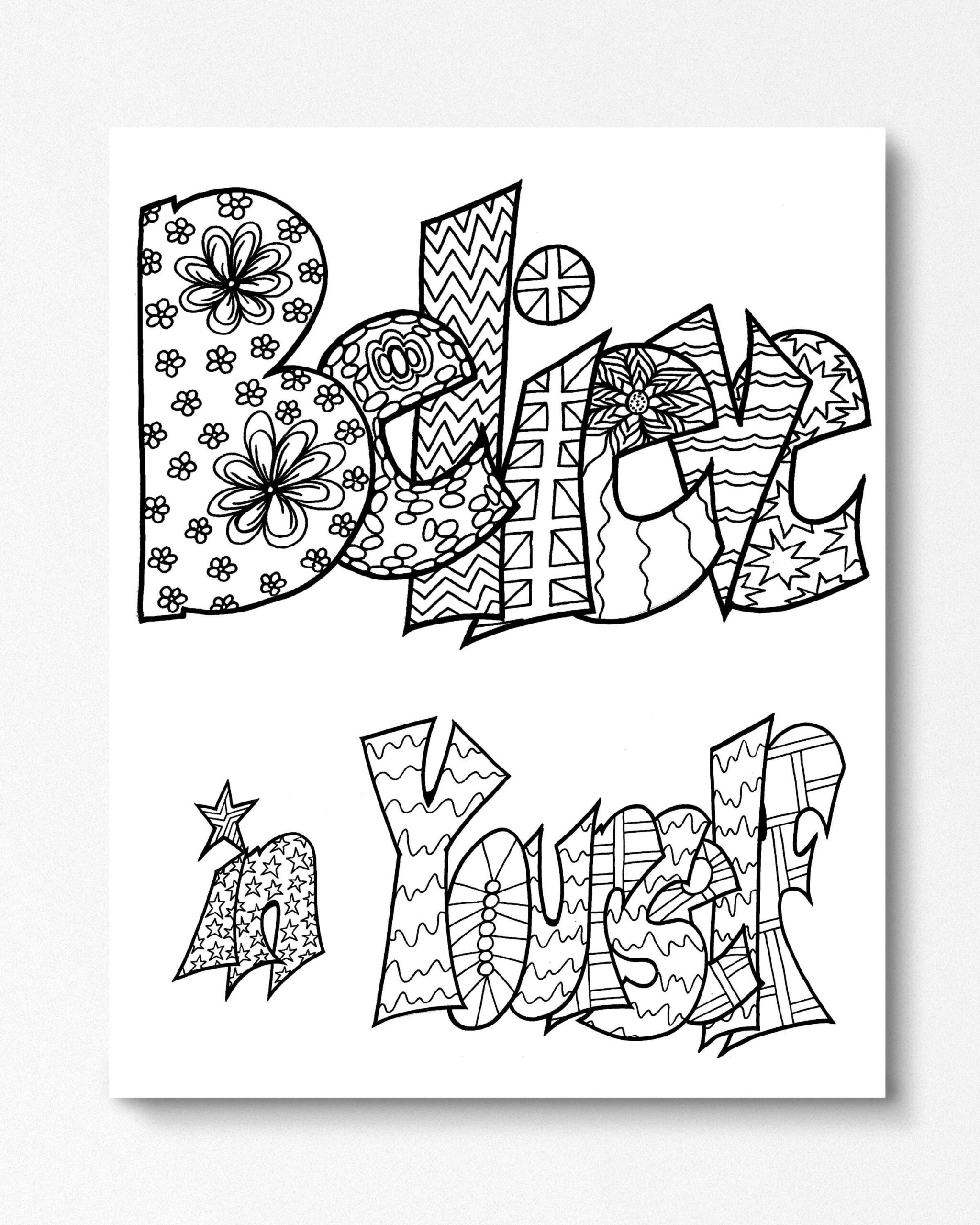 believe coloring pages