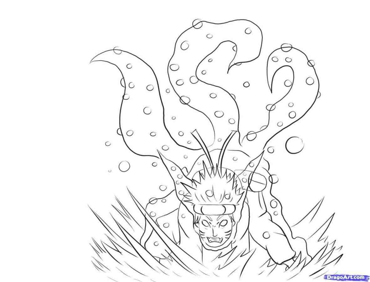 naruto coloring pages nine tailed fox