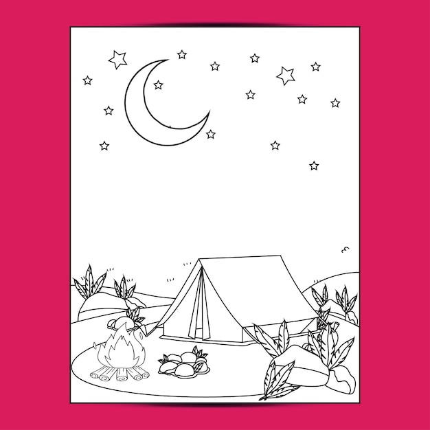 outdoor camping coloring pages