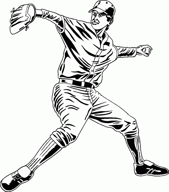 baseball glove coloring page