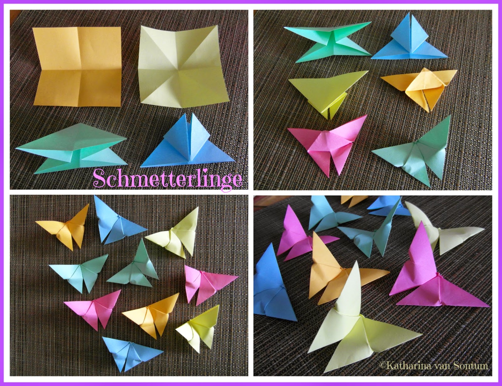 ich hab da mal was ausprobiert: Origami - Schmetterlinge aus Papier