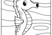 simple seahorse coloring page