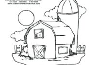 simple barn coloring page