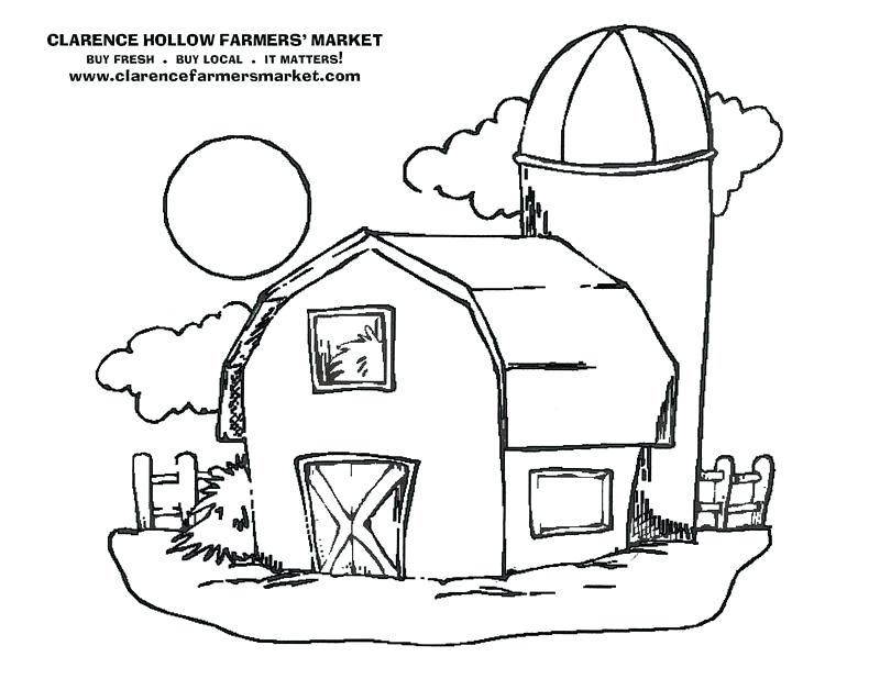 simple barn coloring page