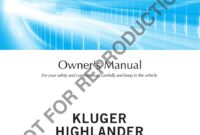 29 toyota kluger owners manual pdf images