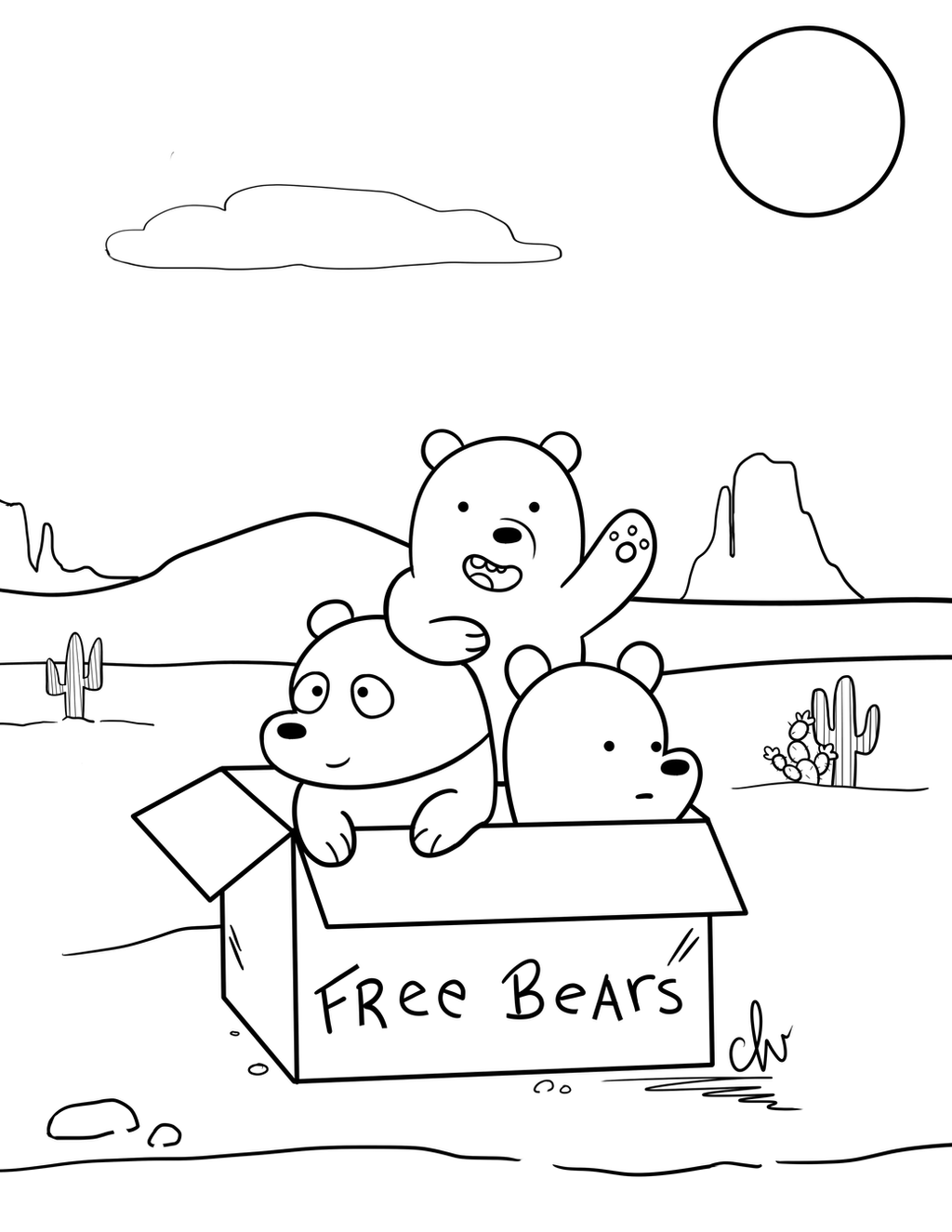 we bare bears coloring page