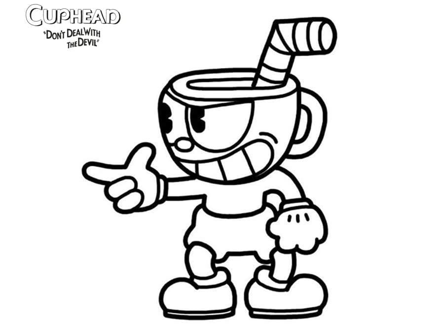 cuphead and mugman coloring page