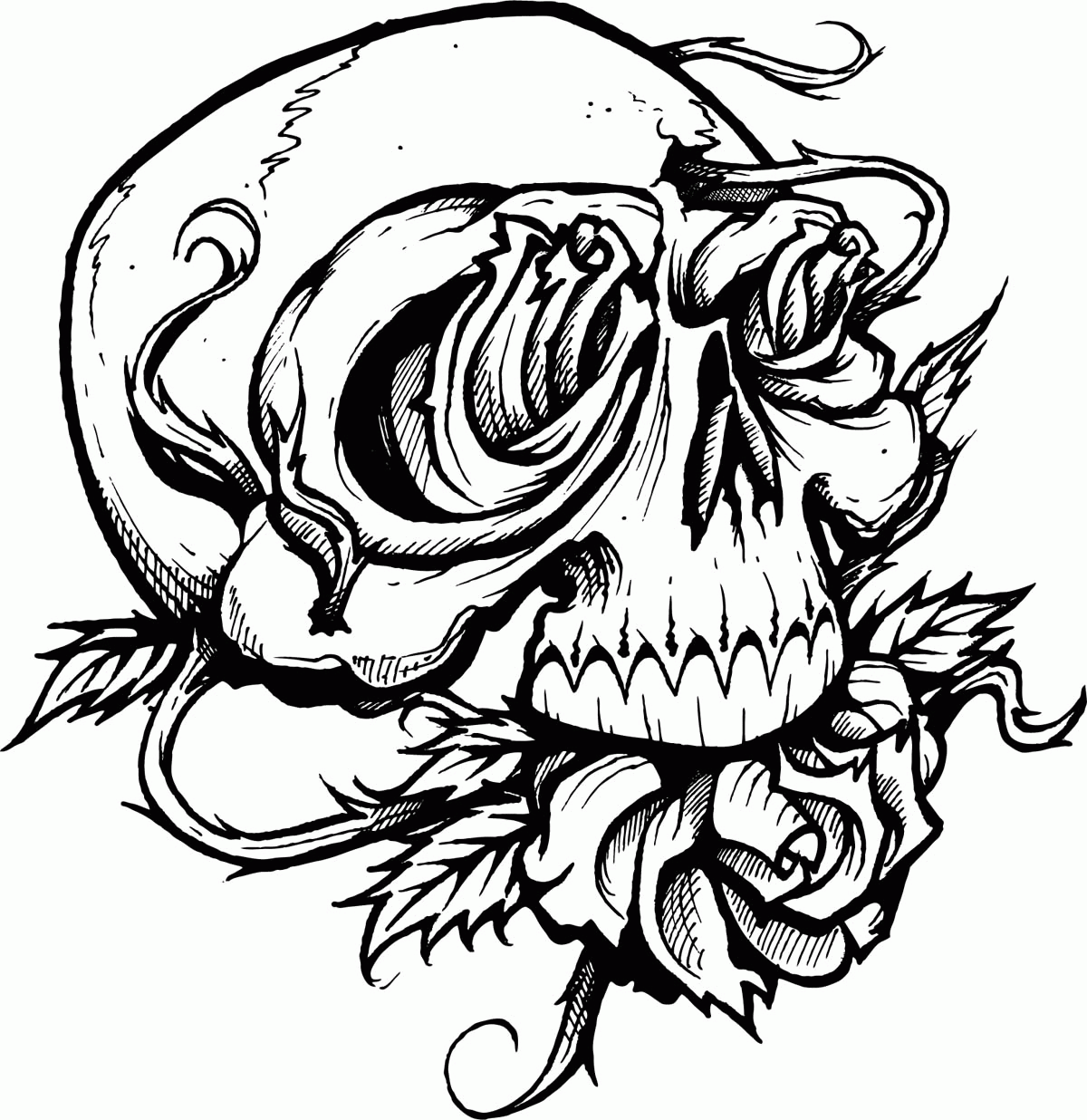 free skull coloring pages for adults