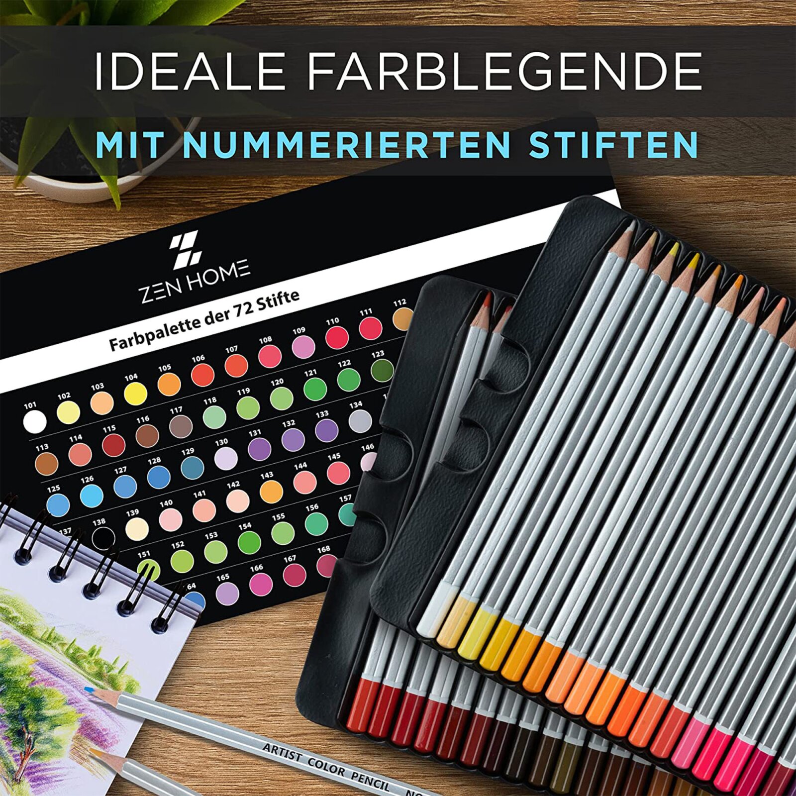 ZEN HOME - SMART LIVING | Profi Buntstifte Set – 72 Malstifte mit hoh