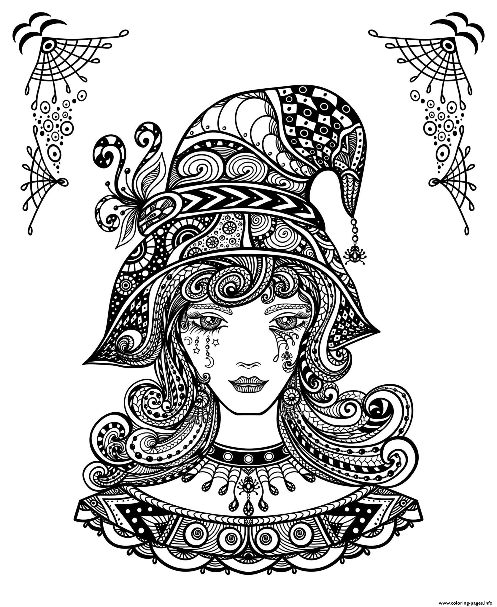 free printable witch coloring pages for adults