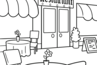 restaurant coloring page