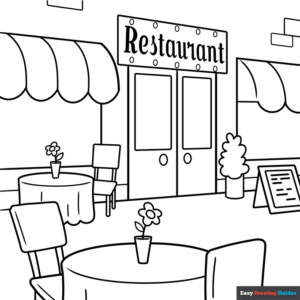 restaurant coloring page