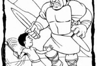 david and goliath coloring page