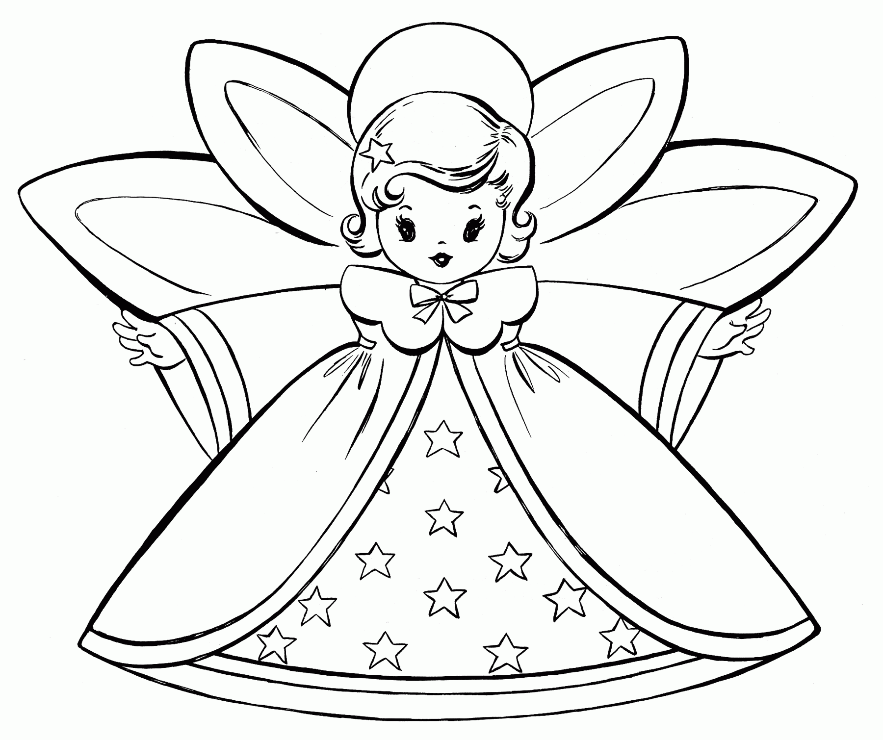 Basic Angel Coloring Page - Coloring Pages For All Ages - Coloring Home