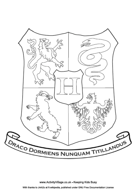 hogwarts logo coloring pages