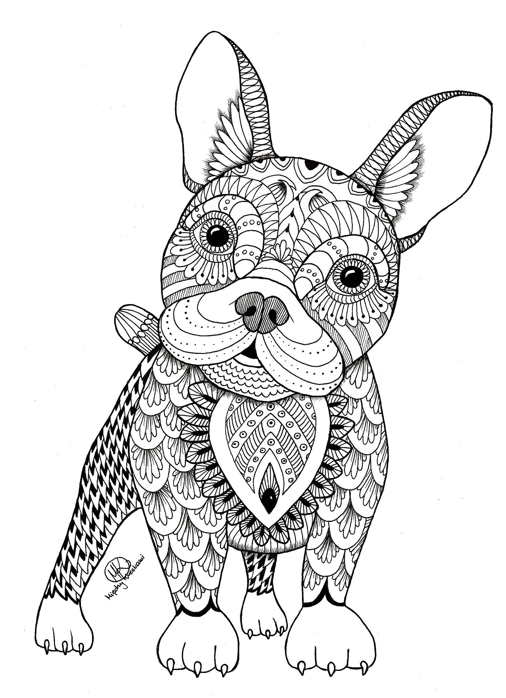 frenchie coloring page