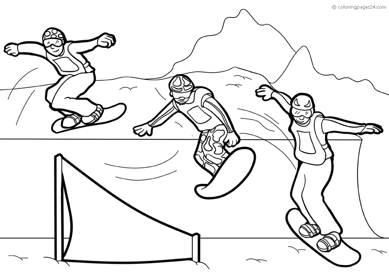 snowboard coloring pages