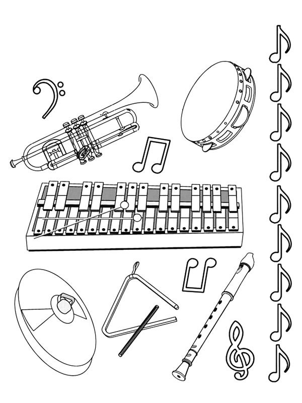 music instruments coloring pages