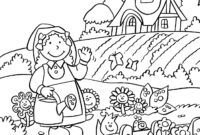 simple garden coloring pages