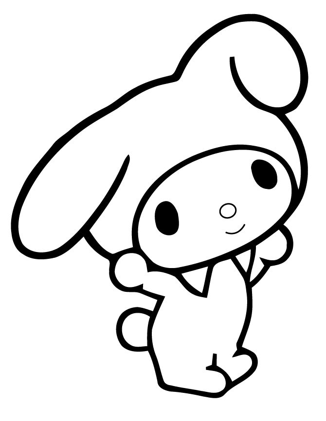 hello kitty and my melody coloring pages