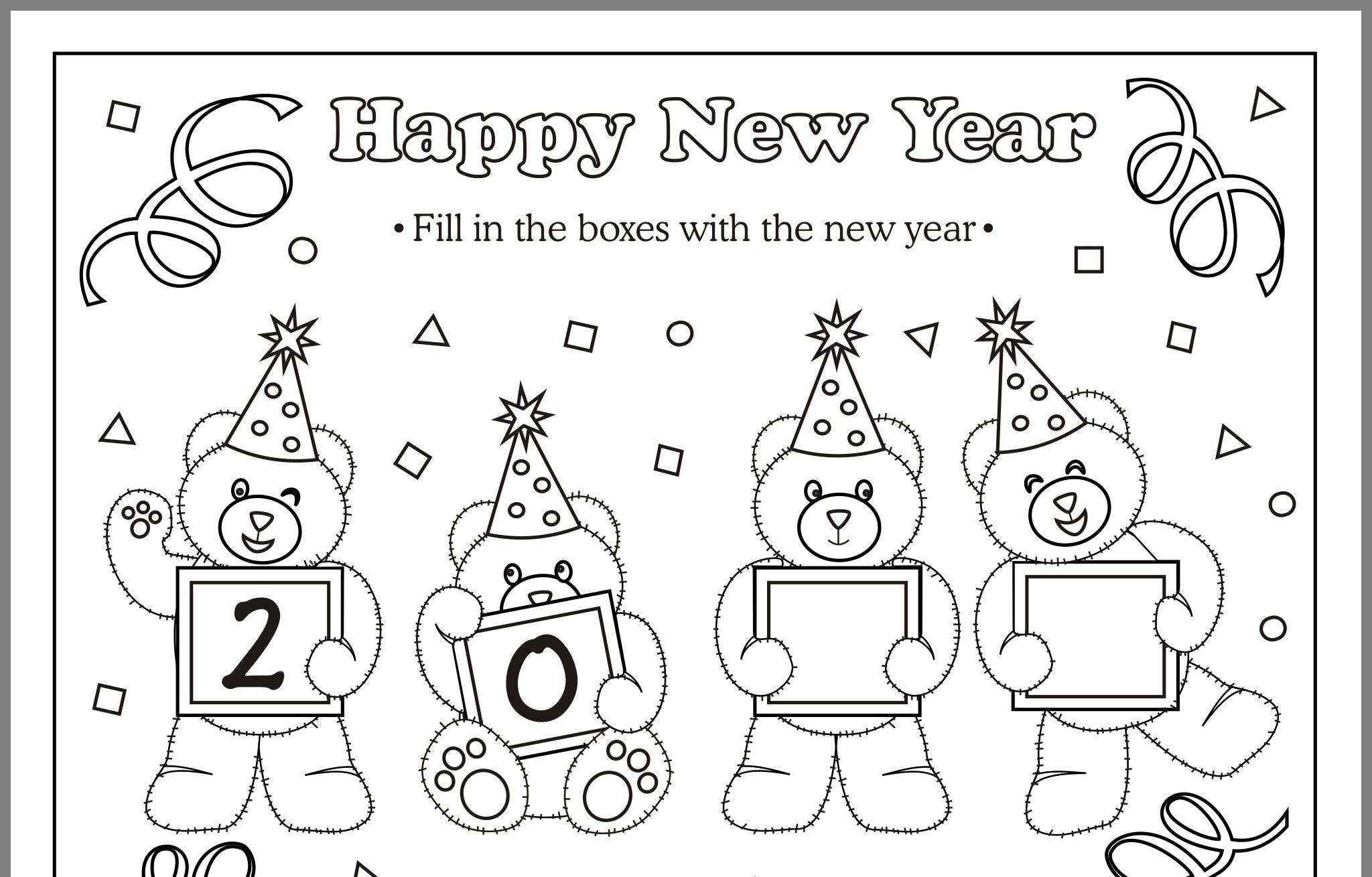 new years eve coloring page