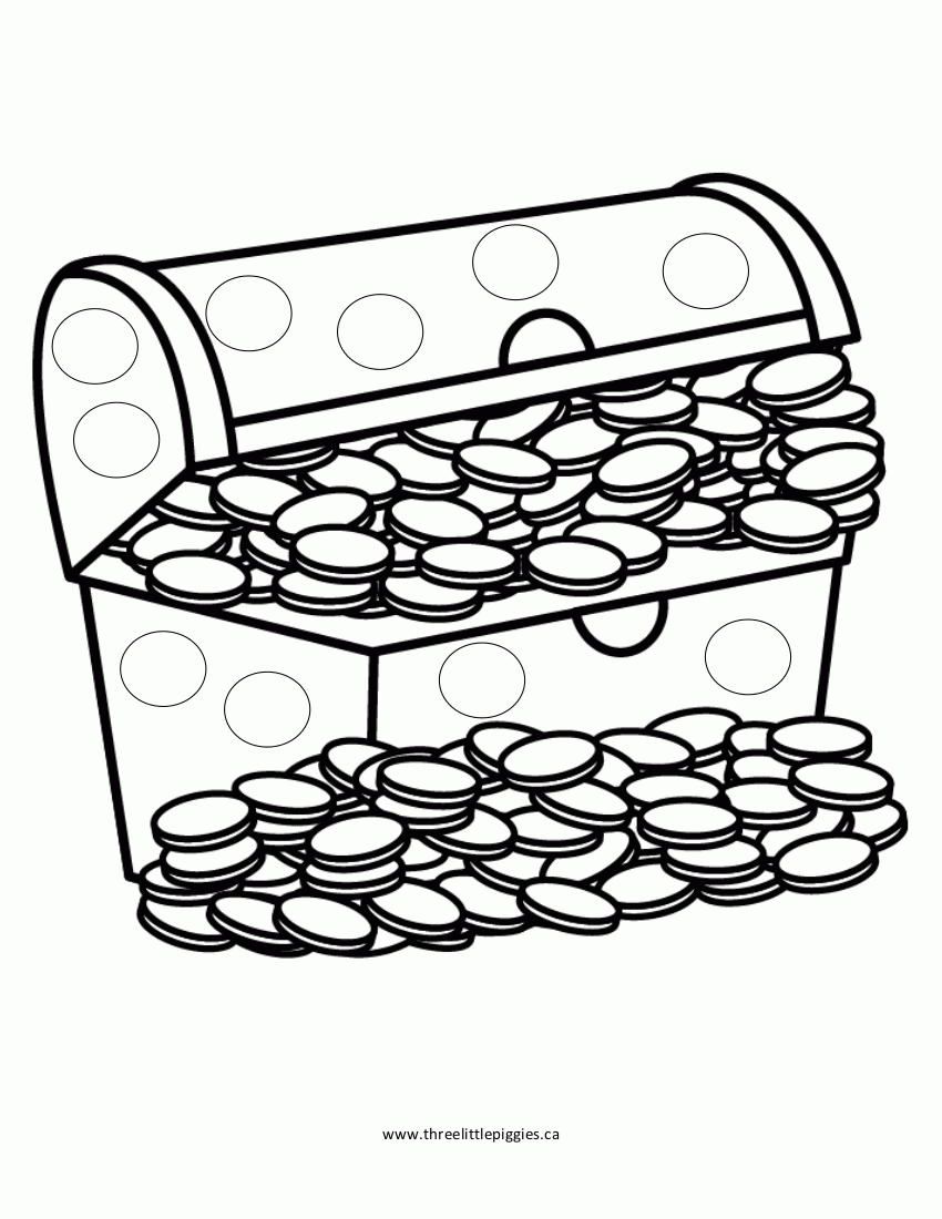 treasure chest coloring pages