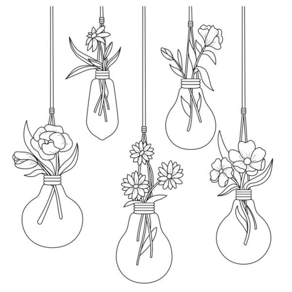 flower aesthetic coloring pages