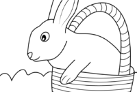 easter bunny with basket coloring page