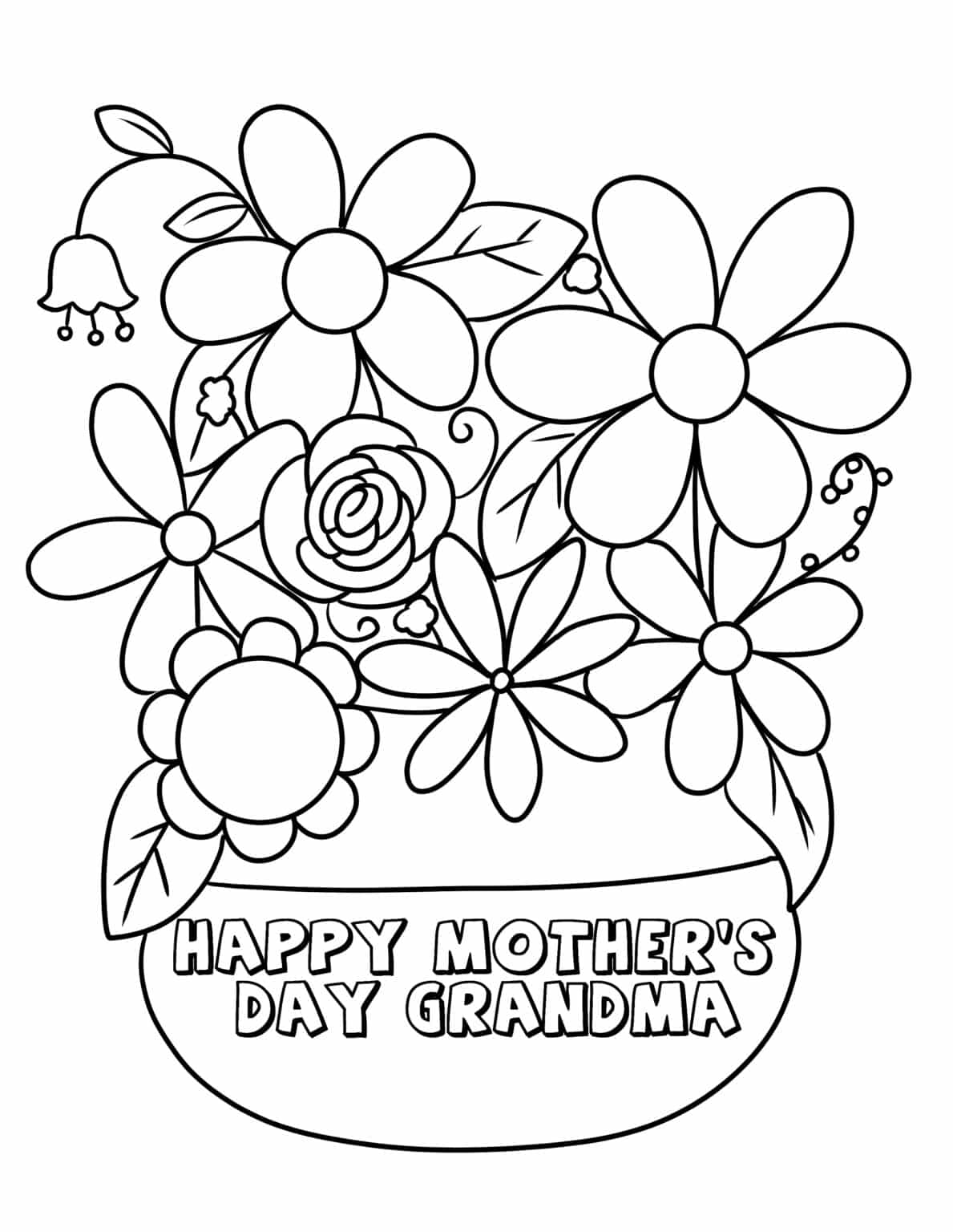 Free Printable Mothers Day Cards For Grandma To Coloring - Printable