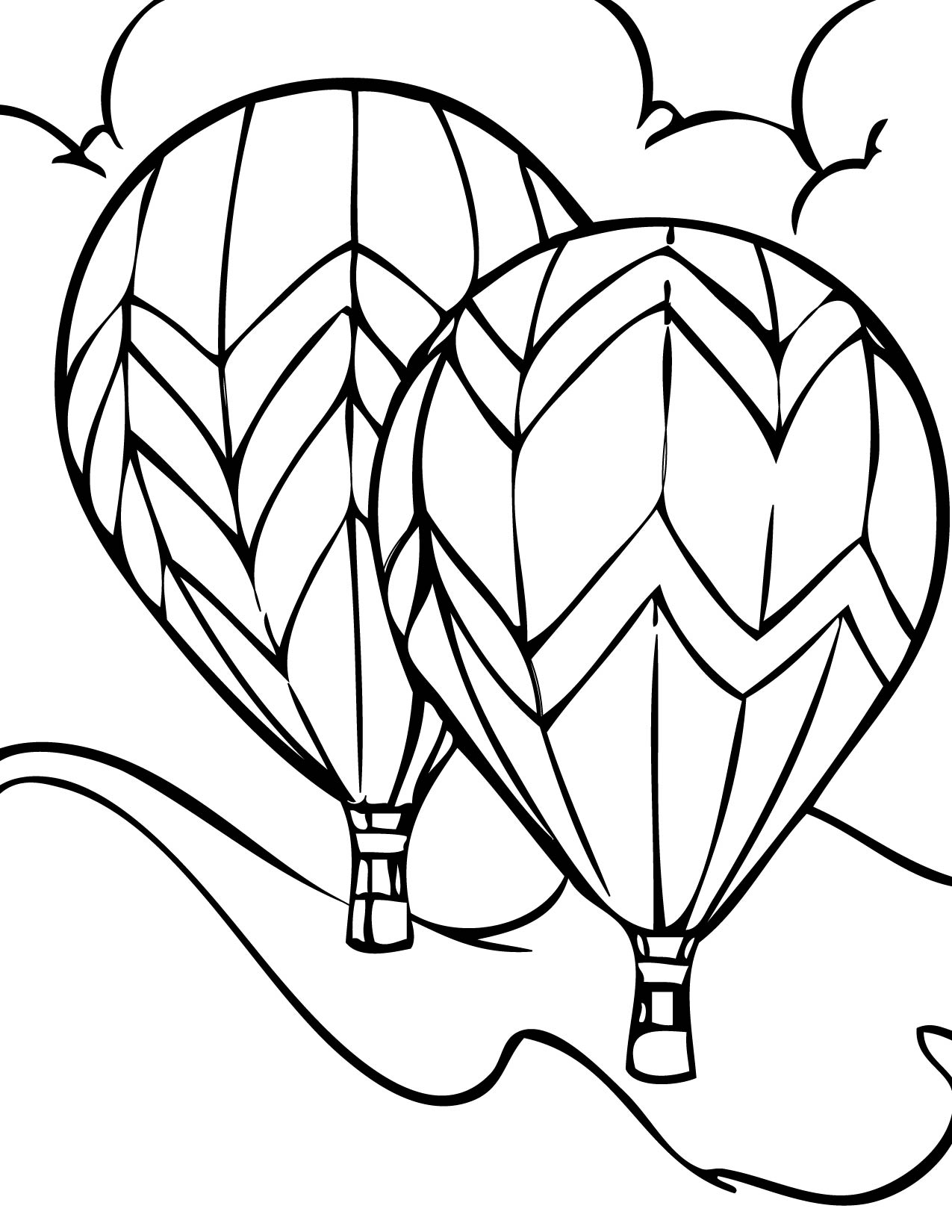 hot air balloon coloring page